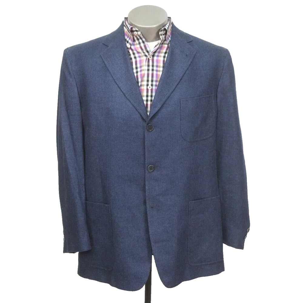 mens blue DANIEL CREMIEUX‎ soft shoulder wool blazer jacket sport suit coat 44 R